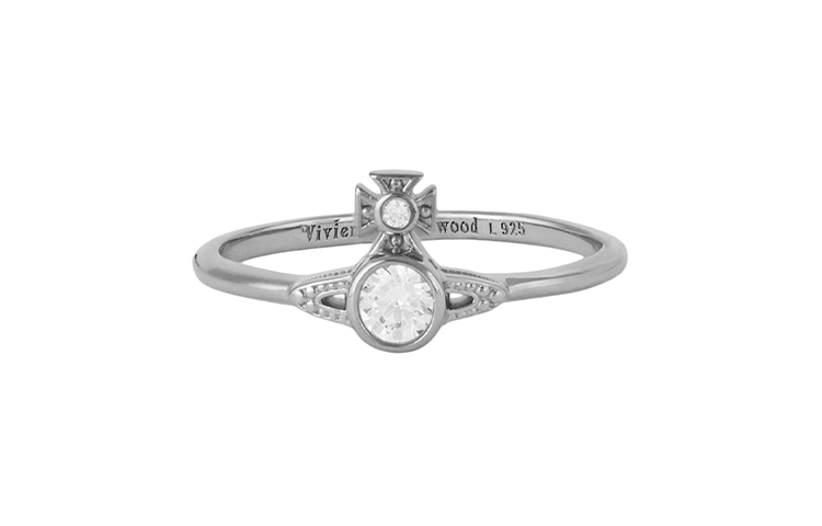 Order (W) ヴィヴィアンウエストウッド ロンドン オーブリング クラシック サターン クリスタル シルバー リング 6404010001P102P102