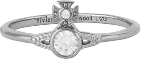 Order (Women) Vivienne Westwood London Orb Ring Classic Saturn Crystal Silver Ring 6404010001P102P102
