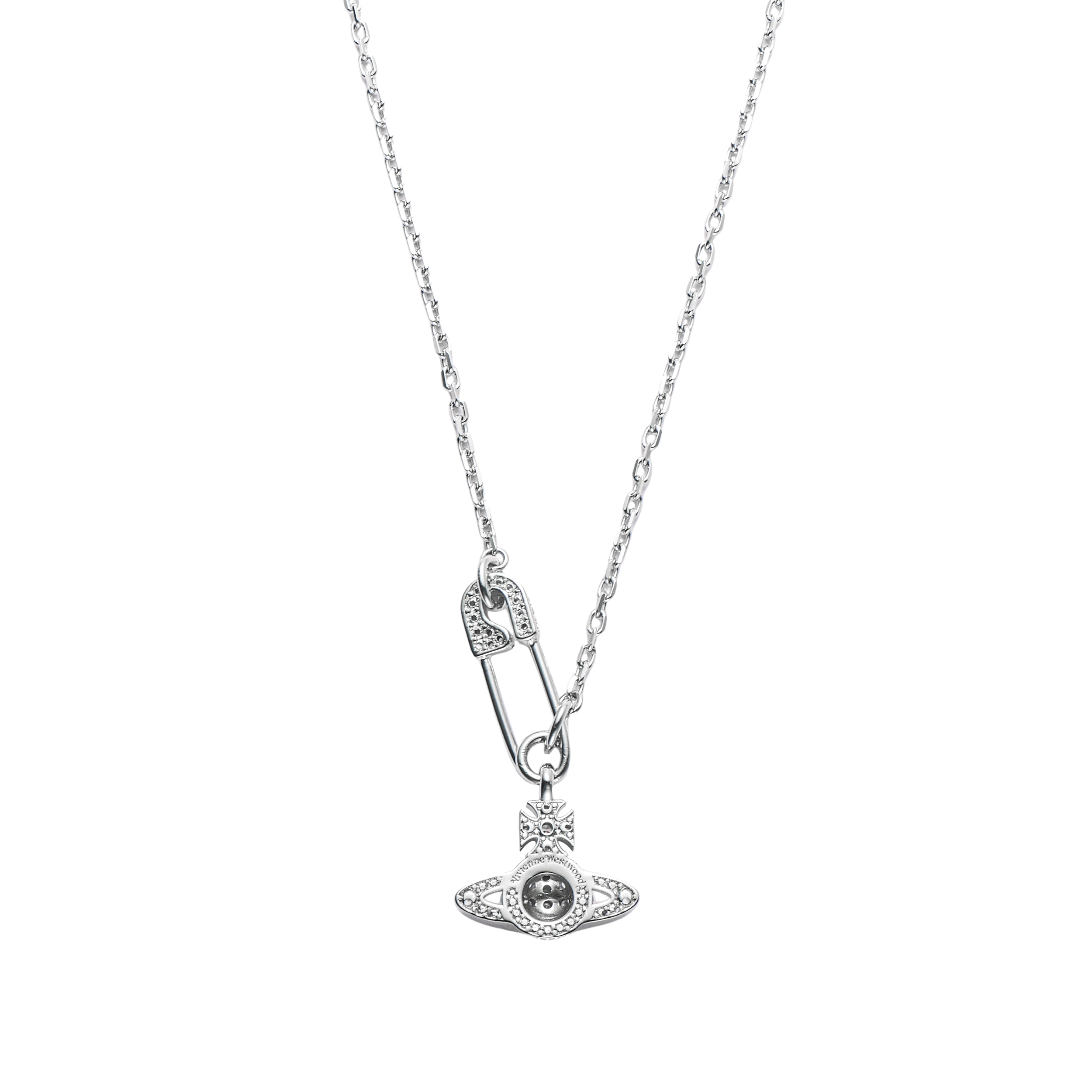 (Women) Vivienne Westwood Lucrece Crystal Pin Design Brass Necklace Silver . 6302029102P102P102 圖 3