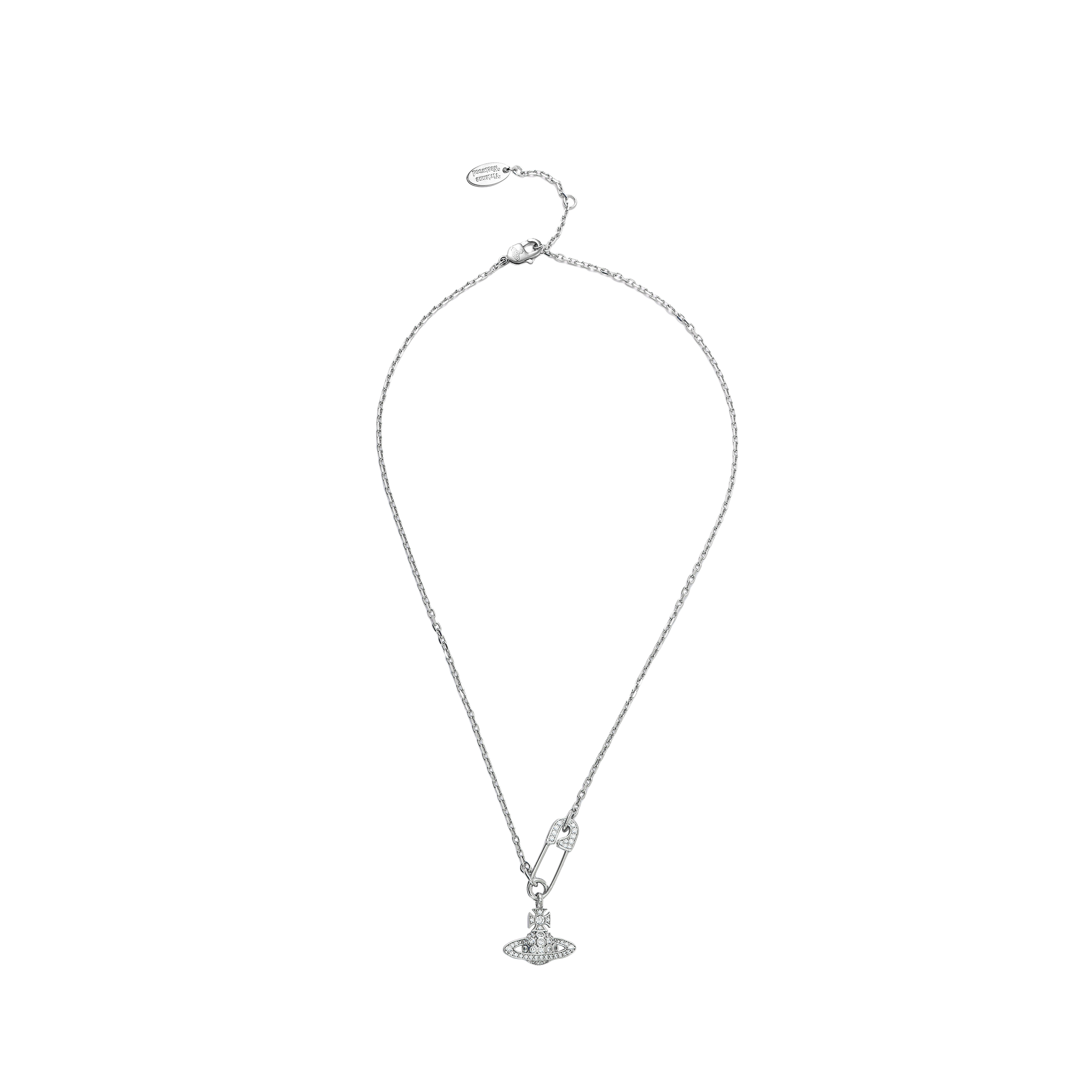 (Women) Vivienne Westwood Lucrece Crystal Pin Design Brass Necklace Silver . 6302029102P102P102 圖 4
