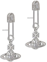 (Women) Vivienne Westwood Lucrece Crystal Pin Silver Earrings for Women. 6203004302P102P102 (Women) Vivienne Westwood Lucrece Crystal Pin Silver Earrings for Women. 6203004302P102P102