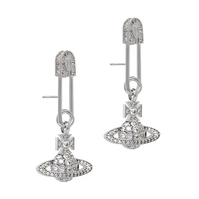 (Women) Vivienne Westwood Lucrece Crystal Pin Silver Earrings for Women. 6203004302P102P102