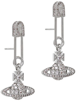 (W) 薇薇安·魏斯伍德 Lucrece 水晶別針銀色耳環 女款 6203004302P102P102 Lookbook (W) 薇薇安·魏斯伍德 Lucrece 水晶別針銀色耳環 女款 6203004302P102P102