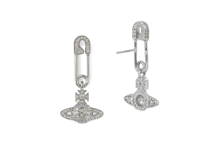 Shop (W) 薇薇安·魏斯伍德 Lucrece 水晶別針銀色耳環 女款 6203004302P102P102