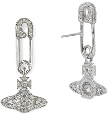 (W) 薇薇安·魏斯伍德 Lucrece 水晶別針銀色耳環 女款 6203004302P102P102 Shop (W) 薇薇安·魏斯伍德 Lucrece 水晶別針銀色耳環 女款 6203004302P102P102