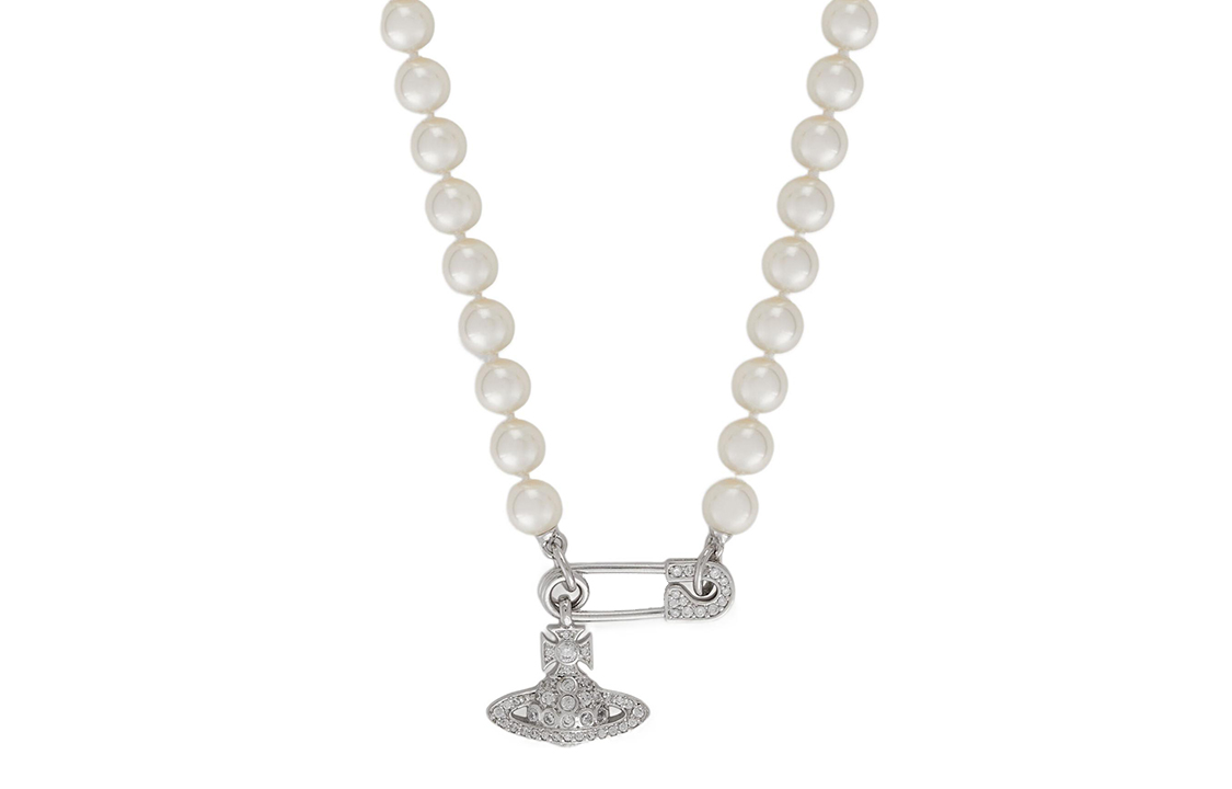 (Women) Vivienne Westwood Lucrece Rhinestone Pearl Glass Necklace  Silver. 6301007202P147P147 圖 2