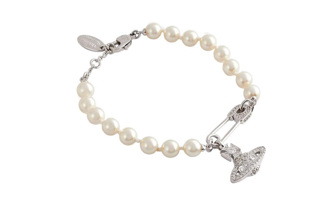 Lookbook (W) Vivienne Westwood Lucrece 安全別針珍珠吊墜手鍊 銀色 女款 6103005302P147P147