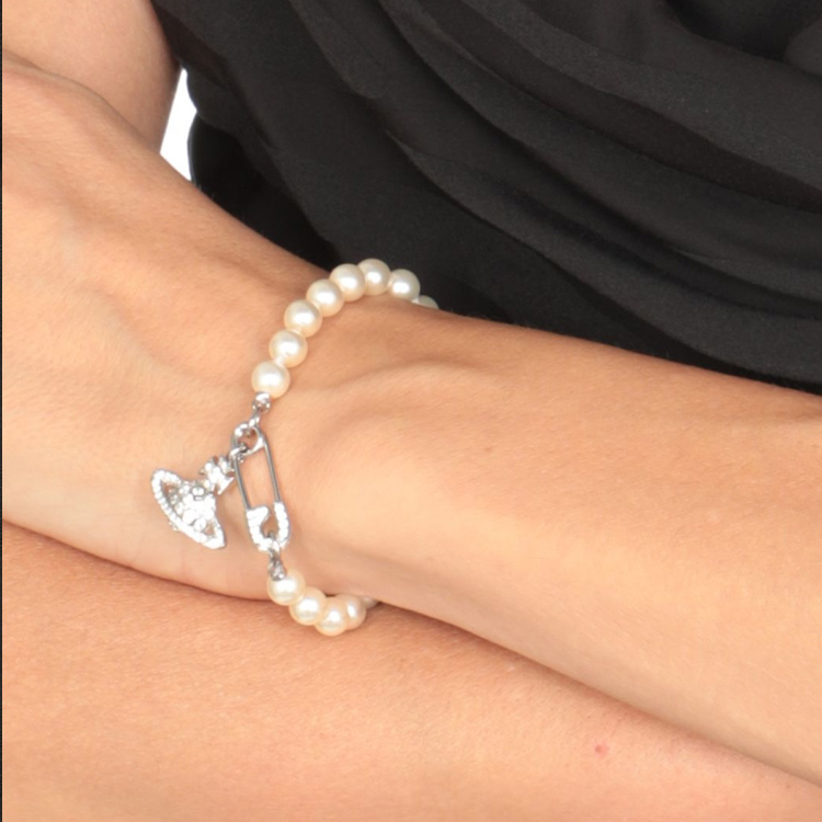 Purchase (W) Vivienne Westwood Lucrece 安全別針珍珠吊墜手鍊 銀色 女款 6103005302P147P147