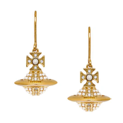 (Women) Vivienne Westwood Luzia Orb Pearl Drop Earrings Gold for Women. 6202015502R656R656