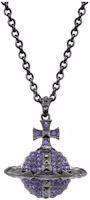(Women) Vivienne Westwood Mayfair Large Orb Necklace Purple Gem Gunmetal for Women. 8050889826941 (Women) Vivienne Westwood Mayfair Large Orb Necklace Purple Gem Gunmetal for Women. 8050889826941