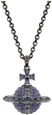 (Women) Vivienne Westwood Mayfair Large Orb Necklace Purple Gem Gunmetal for Women. 8050889826941 Buy (Women) Vivienne Westwood Mayfair Large Orb Necklace Purple Gem Gunmetal for Women. 8050889826941