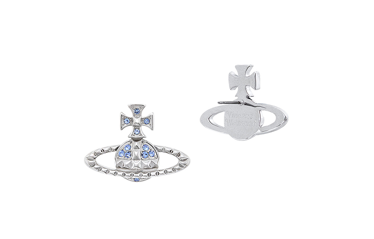 Buy (W) 薇薇安·韦斯特伍德 Mayfair Orb蓝宝石银色女士耳钉饰品 62010029-02W388