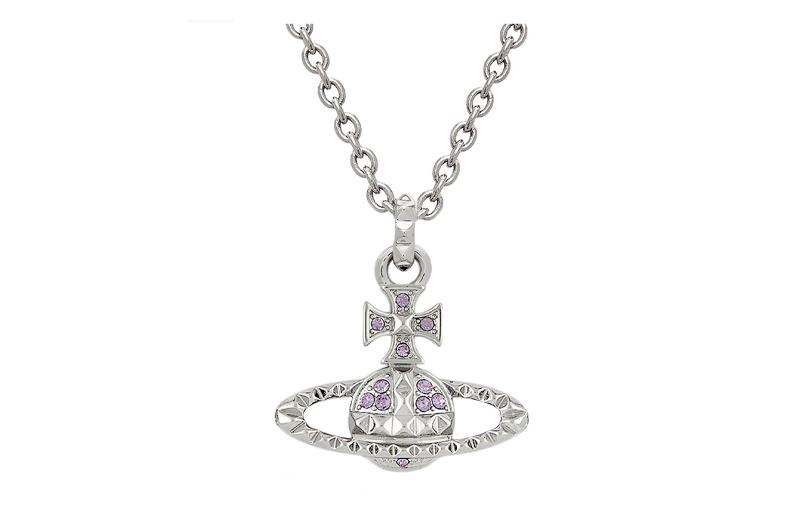 (Women) Vivienne Westwood Mayfair Saturn Pendant Necklace Women Silver/Lavender Purple. 63020052w287 圖 2