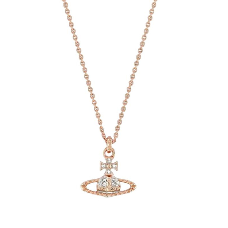 (Women) Vivienne Westwood Mayfair Stud Orb Necklace Rose Gold for Women. 63020052G118