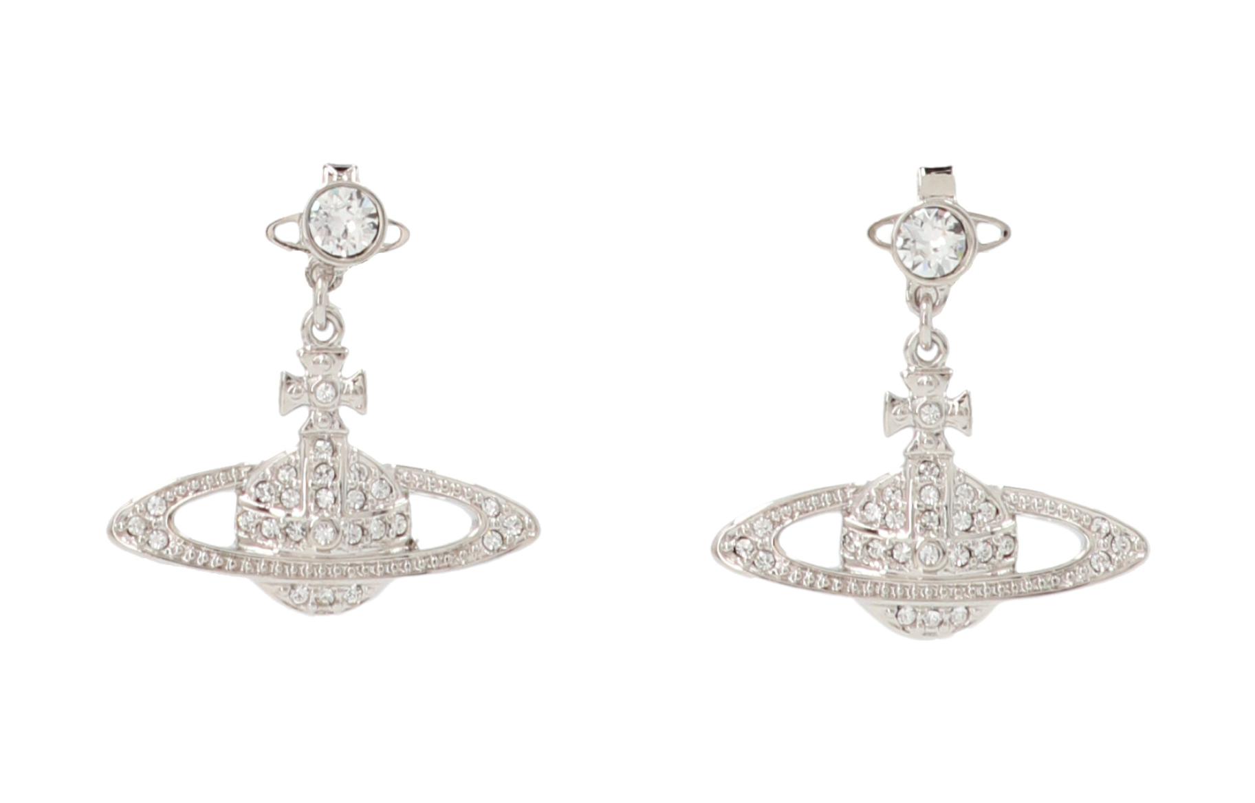 (Women) Vivienne Westwood Mini Bas Relief Orb Drop Brass Earrings for Women. 6202002502P116CNP116