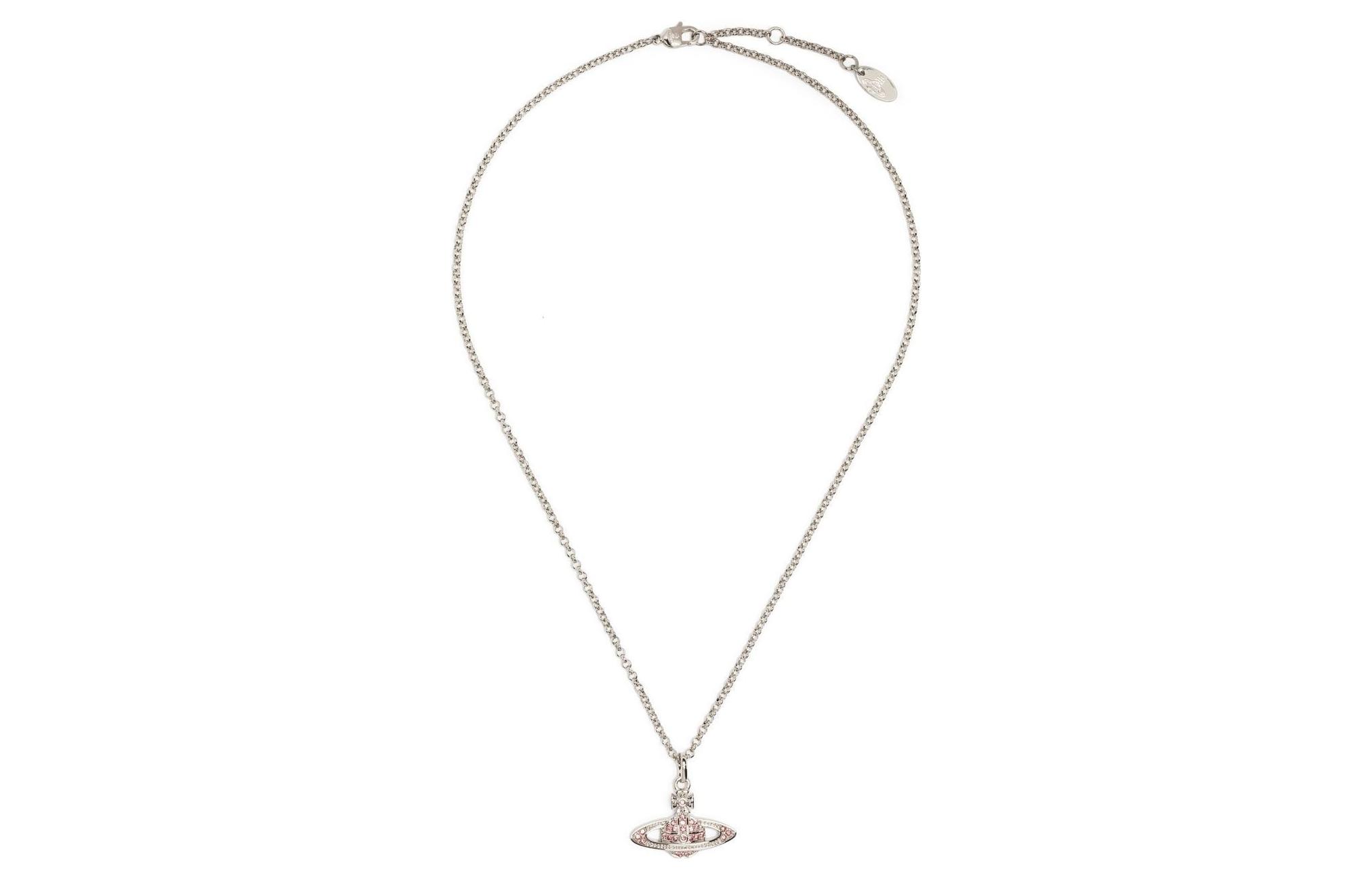 (Women) Vivienne Westwood Mini Bas Relief Orb Pendant Necklace Silver with Pink Crystals. 63030086P207P207 圖 3
