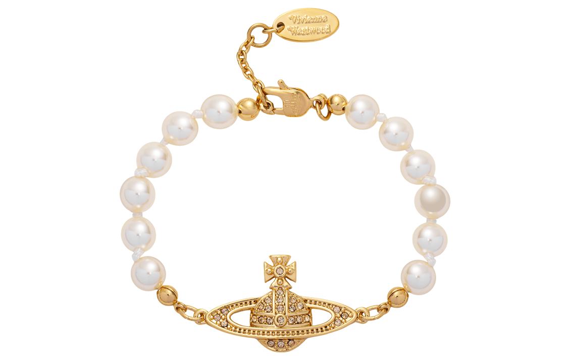 (Women) Vivienne Westwood Mini Bas Relief Pearl Bracelet Women’s Gold. 61030001-R122-CN 圖 2