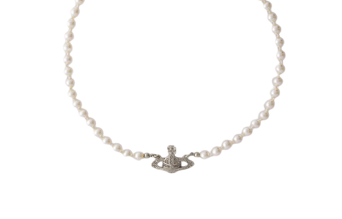 (Women) Vivienne Westwood Mini Bas Relief Pearl Saturn Brass Choker Necklace Women. 6303000602P131P131 圖 2