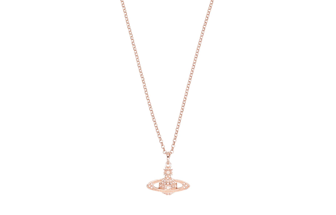 (Women) Vivienne Westwood Mini Bas Relief Pendant Necklace Rose Gold Women. 63020086G120CNG120