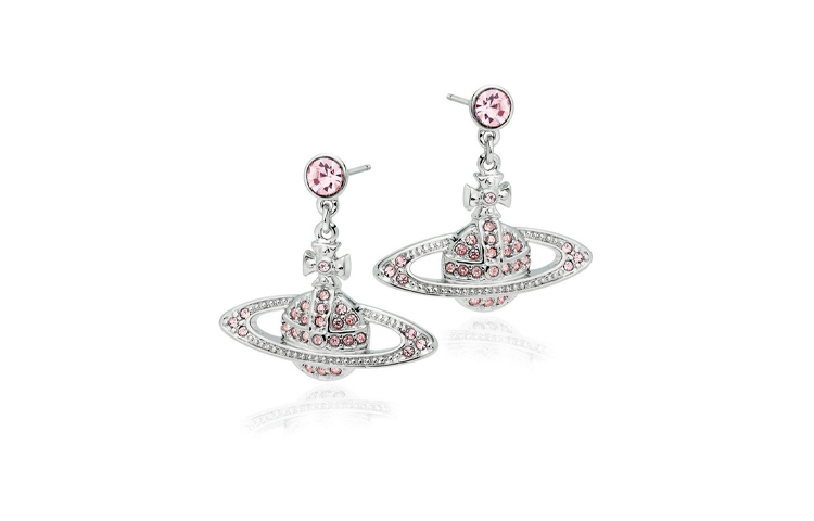 (Women) Vivienne Westwood Mini Bas Relief Rose Pink Brass Earrings for Women. 62020025-02P207-CN 圖 2
