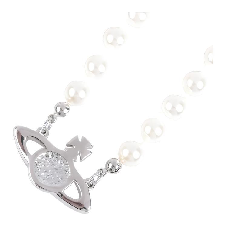 (Women) Vivienne Westwood Mini Bas Relief Saturn Brass Pearl Necklace for Women. 63030006W127W127 圖 4