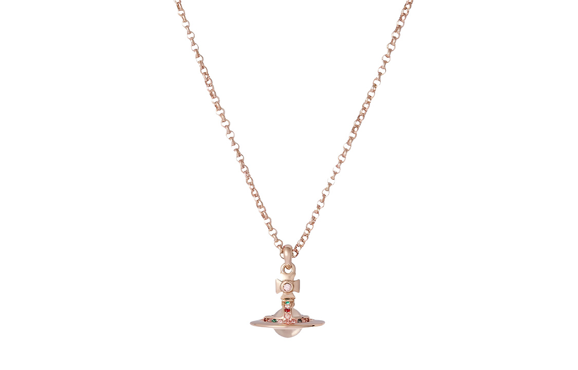 (Women) Vivienne Westwood Mini Saturn Orb Pendant Rose Gold for Women. 63020098G002G002