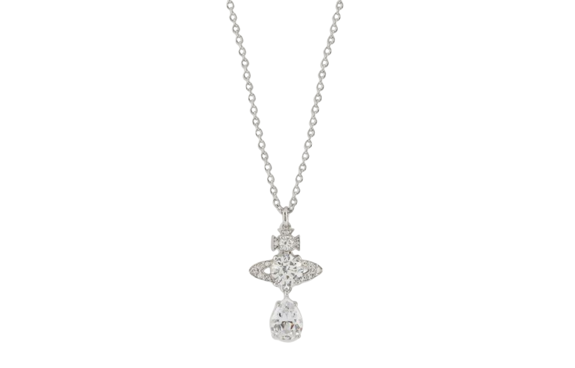 (Women) Vivienne Westwood Minimalist Elegant Silver Brass Necklace for Women. 6302030202P102