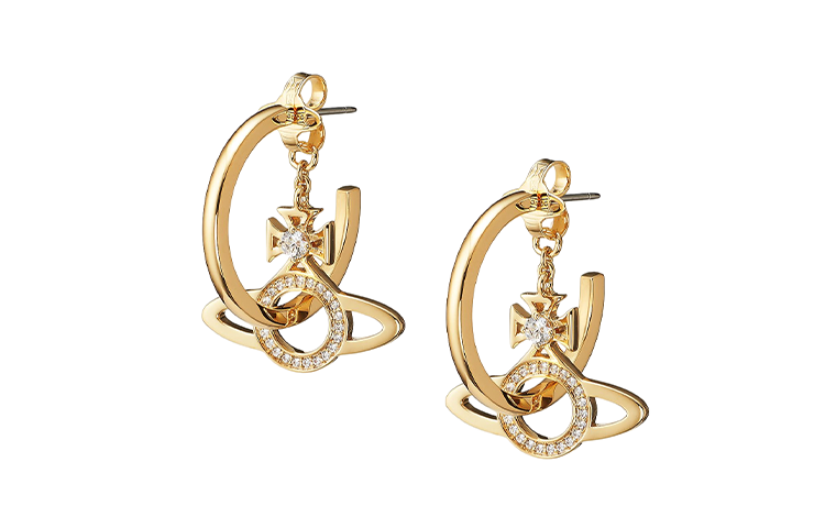 (Women) Vivienne Westwood Miranda Saturn Crystal Earrings  Multicolor 505136880 圖 4