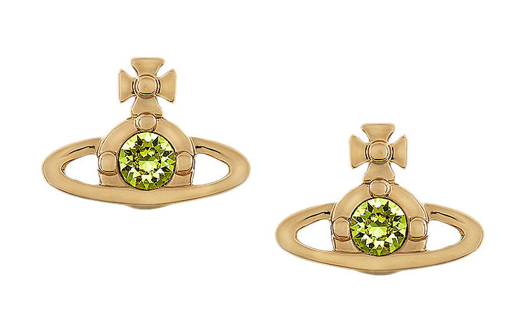 (Women) Vivienne Westwood Nano Solitaire Saturn Brass Earrings Gold for Women 6201003702R610R610