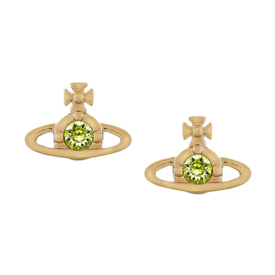 (Women) Vivienne Westwood Nano Solitaire Saturn Brass Earrings Gold for Women 6201003702R610R610