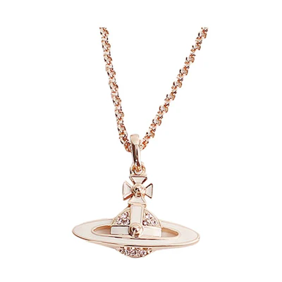 (Women) Vivienne Westwood Neil Saturn Design Brass Necklace Beige/Rose Gold Women 6302039P02G231CN