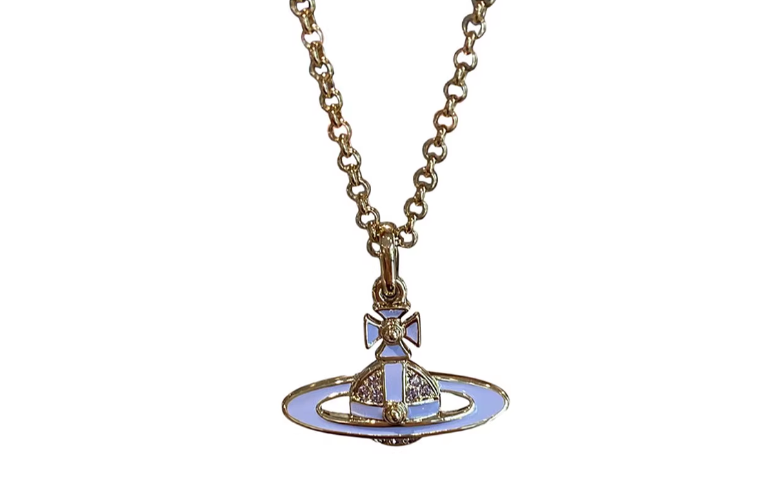 (Women) Vivienne Westwood Neil Saturn Necklace  Gold/Purple Design 6302039P02R120CN