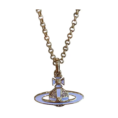 (Women) Vivienne Westwood Neil Saturn Necklace Gold/Purple Design 6302039P02R120CN