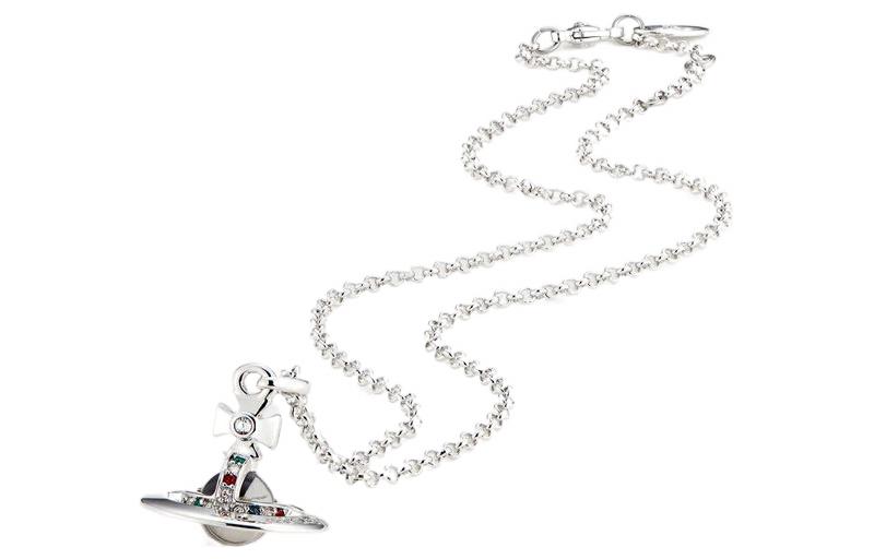 (Women) Vivienne Westwood New Tiny Orb Pendant Saturn Necklace Brass Silver . 6302009702P019 圖 2