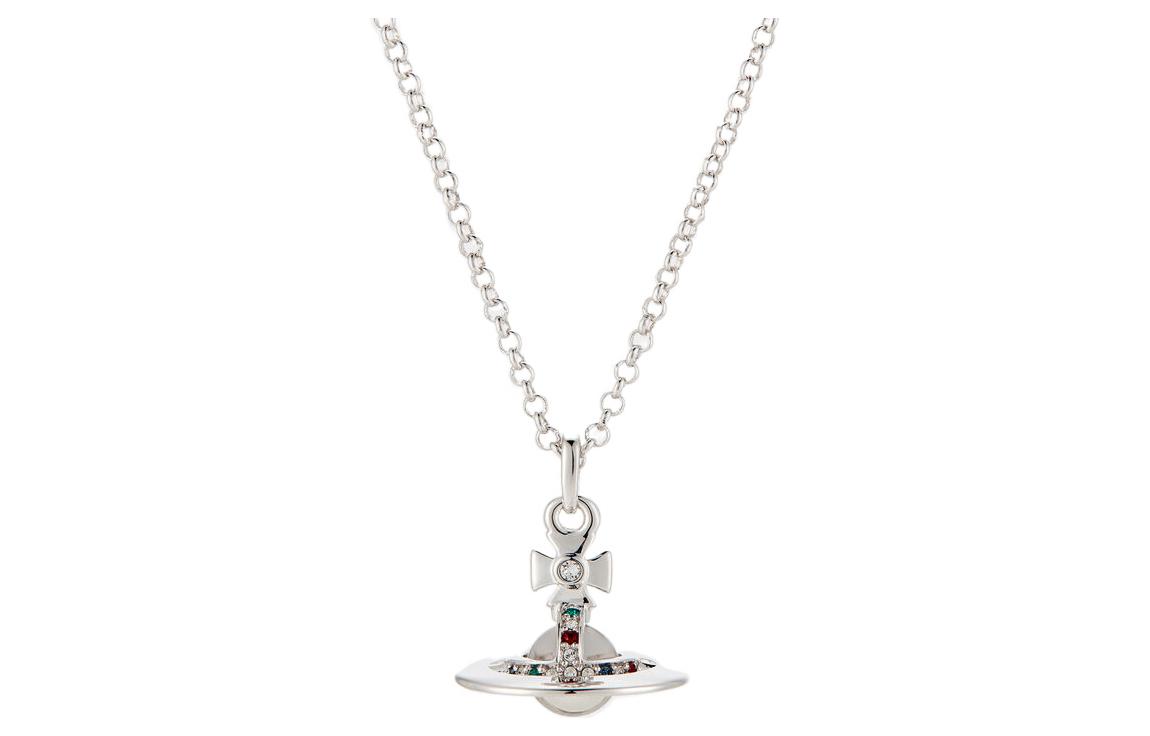 (Women) Vivienne Westwood New Tiny Orb Pendant Saturn Necklace Brass Silver . 6302009702P019 圖 3