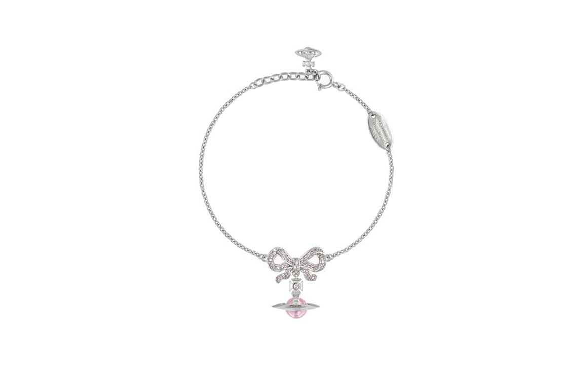 Order (W) 薇薇安·魏斯伍德 Octavie 蝴蝶結鋯石銀手鏈 女款 圓形設計 8050889598275