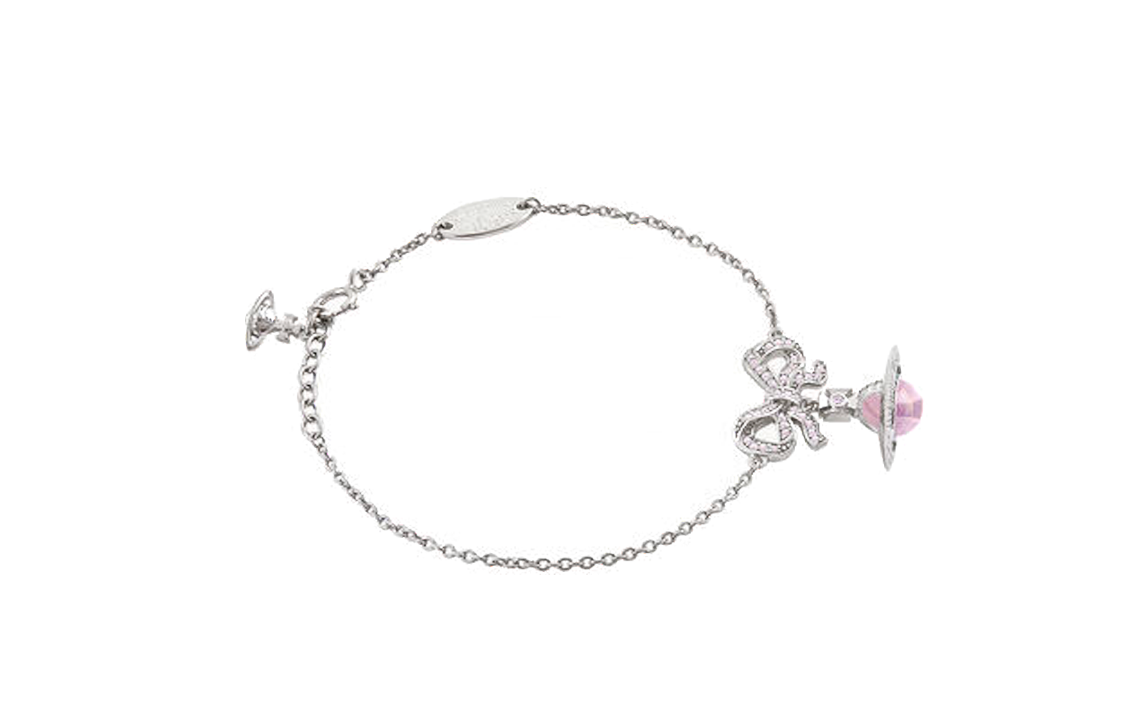 Lookbook (W) 薇薇安·魏斯伍德 Octavie 蝴蝶結鋯石銀手鏈 女款 圓形設計 8050889598275