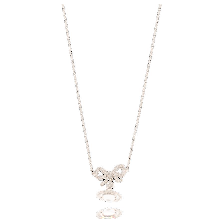 (Women) Vivienne Westwood Octavie Bow Saturn Pendant 925 Silver Necklace Silver/Clear. 6303002701P346 圖 2