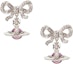 Order (W) Vivienne Westwood Octavie Orb 粉紅土星蝴蝶結耳環 - 銀色/粉紅透明 50577022901O