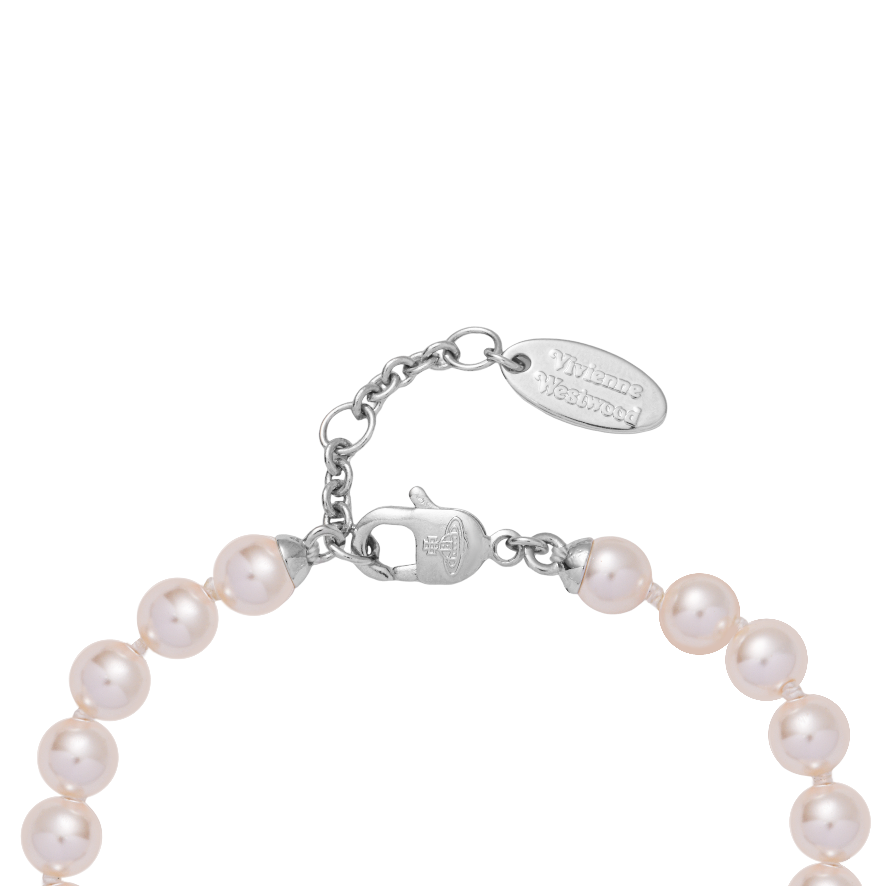 (Women) Vivienne Westwood Olympia Pearl Bracelet Platinum-Plated Crystal Orb Silver White 6103007R02P373 圖 5