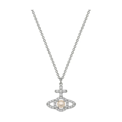(Women) Vivienne Westwood Olympia Saturn Cross Pendant Necklace Silver for Women. 630203AR02P132P132