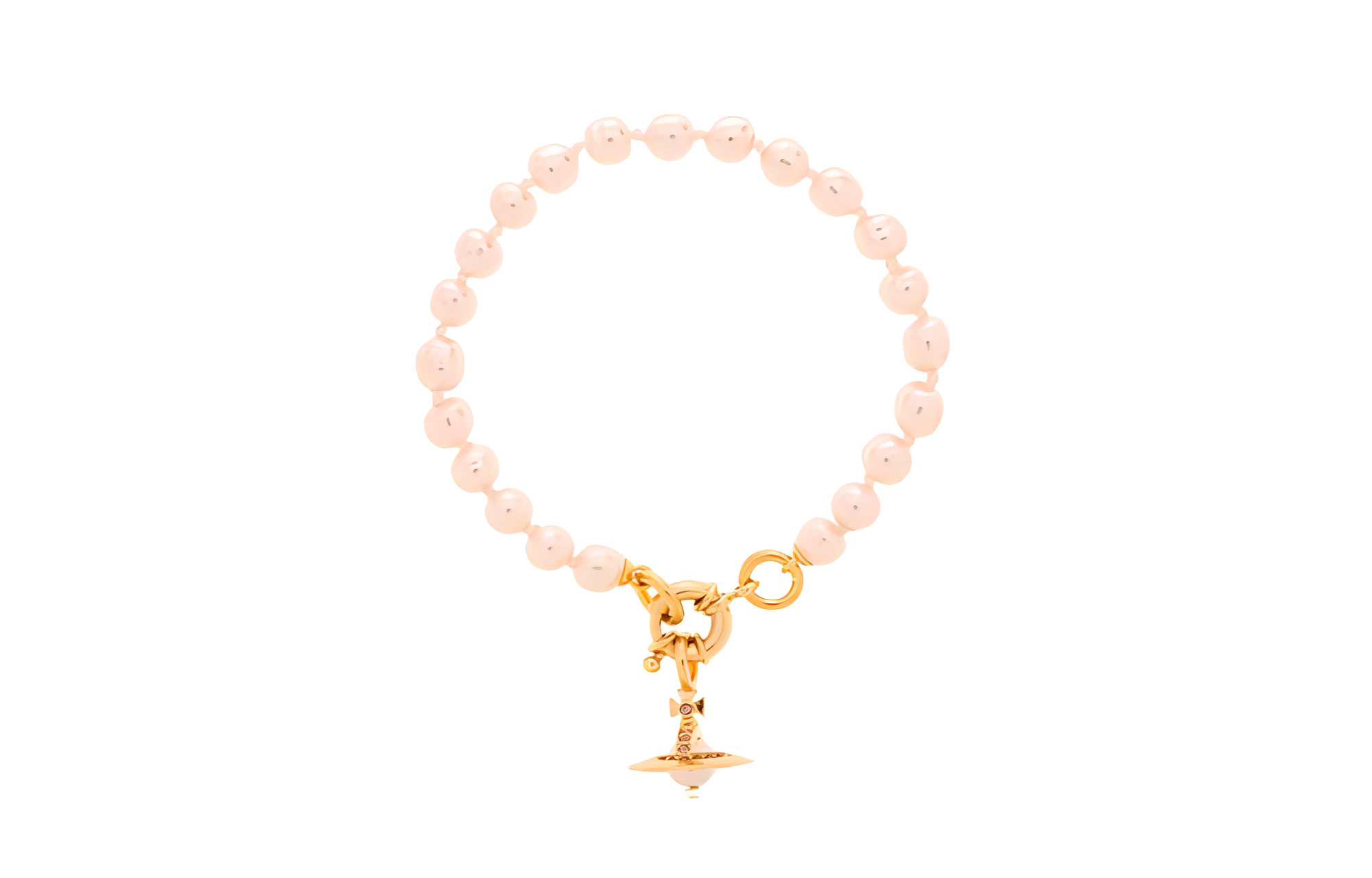 (Women) Vivienne Westwood Orb Bracelet Pink Brass Glass Pearl  Jewelry. 6103006Q02R733CNR733