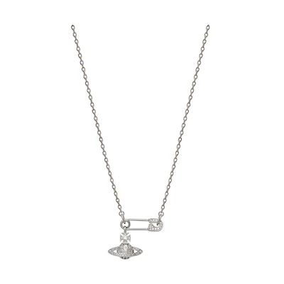 (Women) Vivienne Westwood Orb Design Brass Necklace Silver for Women. 8050889135906