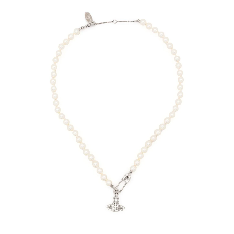 (Women) Vivienne Westwood Orb Design Brass Necklace  White 6301007202P147 圖 2