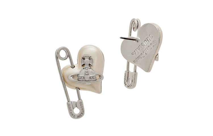 (Women) Vivienne Westwood Orietta Heart-Shaped Pearl Saturn Logo Brass Earrings for Women. 6201032K02P103P103 圖 3