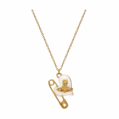 (Women) Vivienne Westwood ORIETTA Heart Pendant Necklace in Alloy/Silver/Gold Plating. 630203AE-02R107