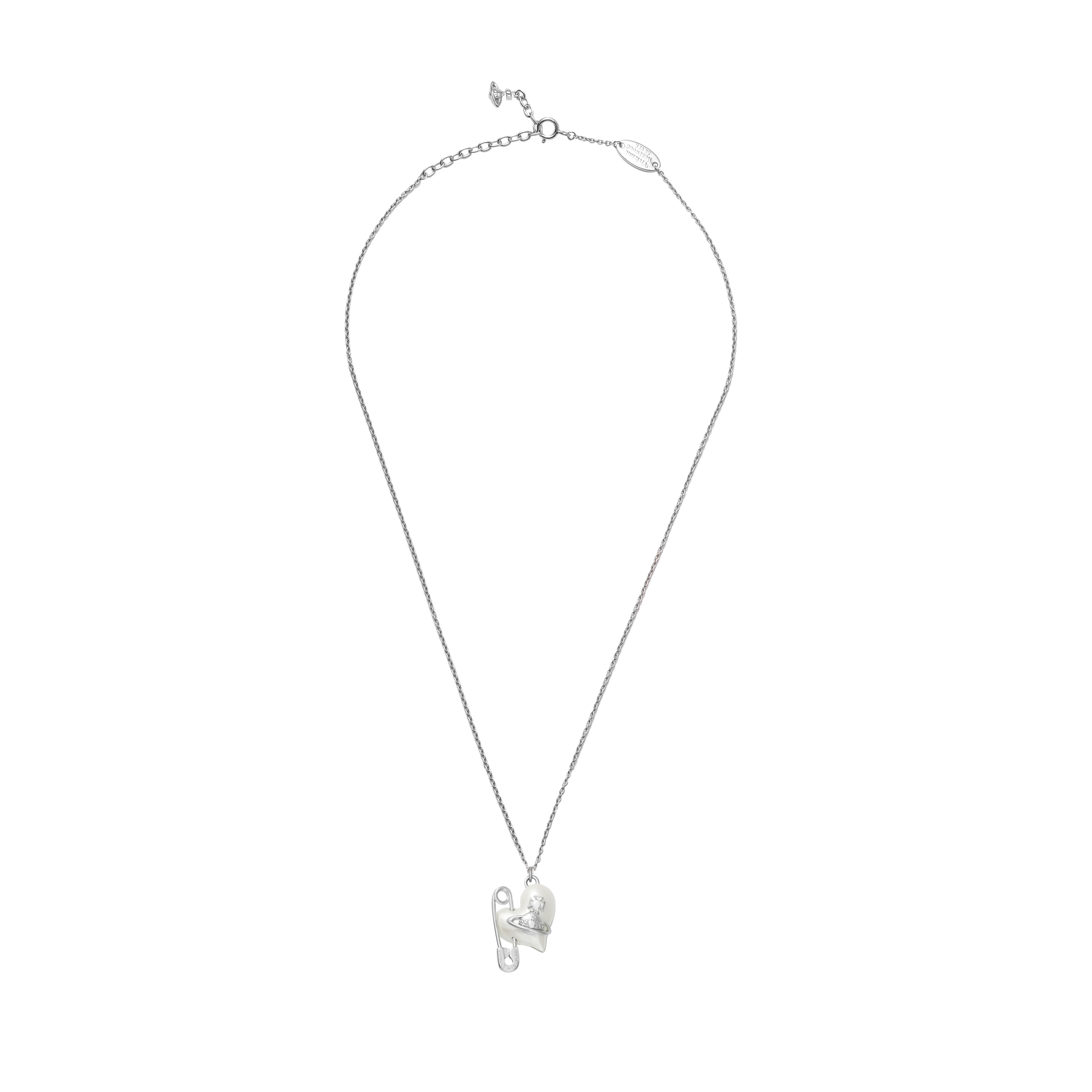 (Women) Vivienne Westwood ORIETTA Heart Pendant Paperclip Necklace Silver for Women 630203AE02P103P103 圖 4