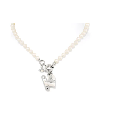 (Women) Vivienne Westwood Orietta Heart Pendant Pearl Necklace for Women. 6301011B02P103P103