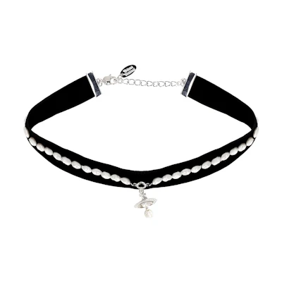 (Women) Vivienne Westwood Pearl Velvet Brass Necklace for Women. 6303002602P237P237