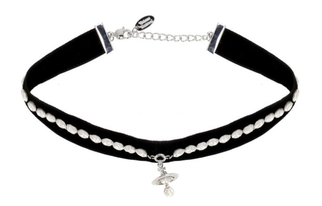 (Women) Vivienne Westwood Pearl Velvet Brass Necklace for Women. 6303002602P237P237 圖 2